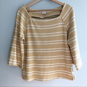 Anthropologie's Postal Stamp Textured Yellow Top